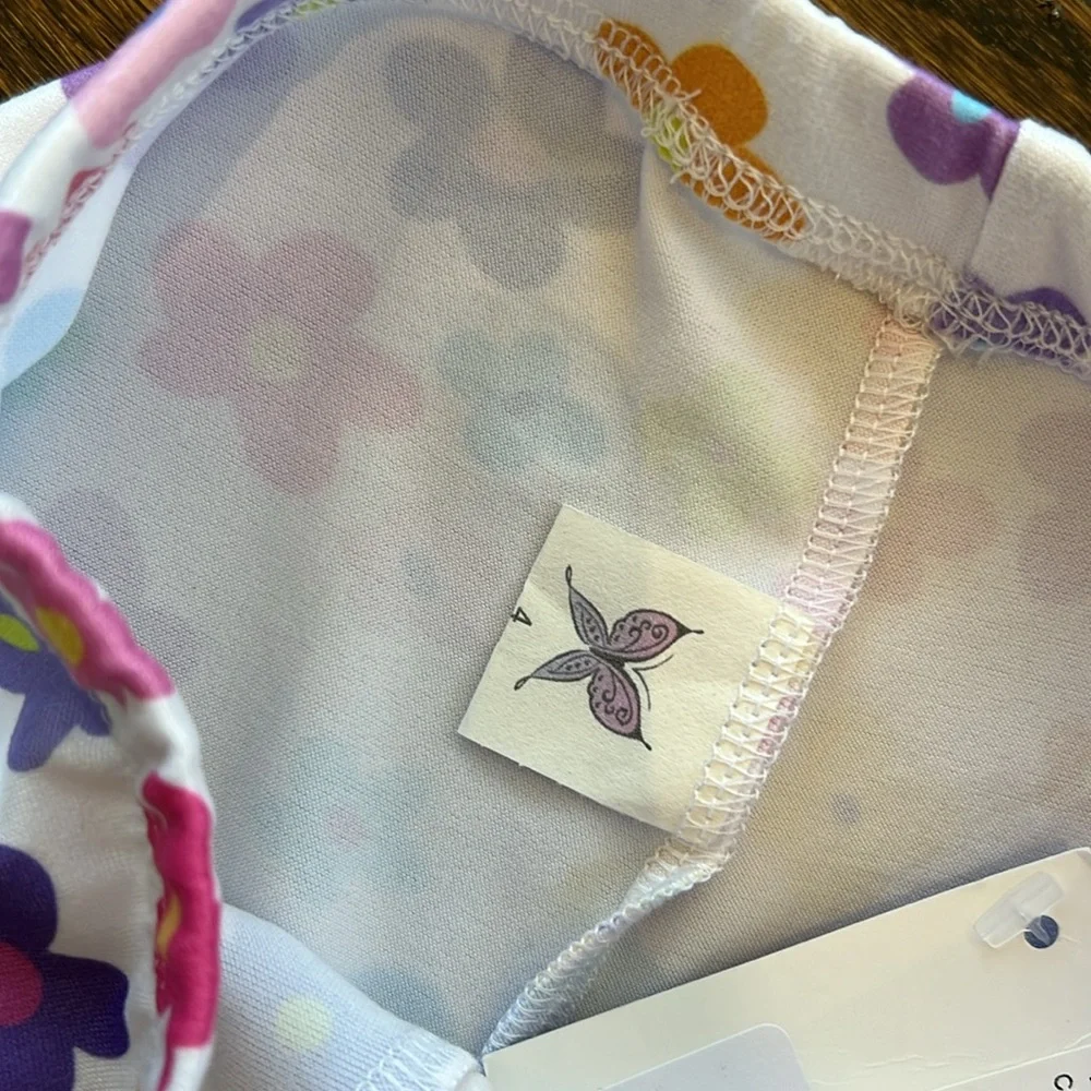 Social Butterfly white leggings with rainbow hearts toddler girl